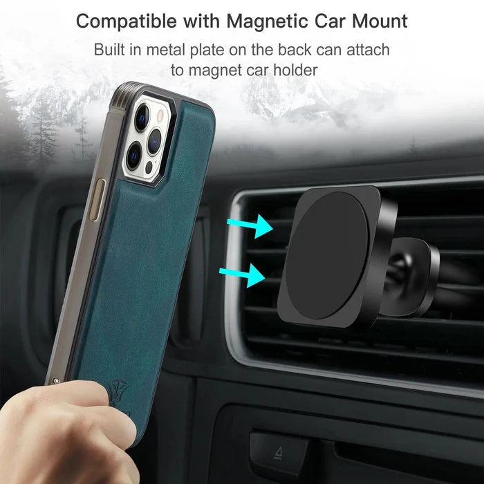 Luxury Magnetic Safe Leather Case For iPhone Rieworkes