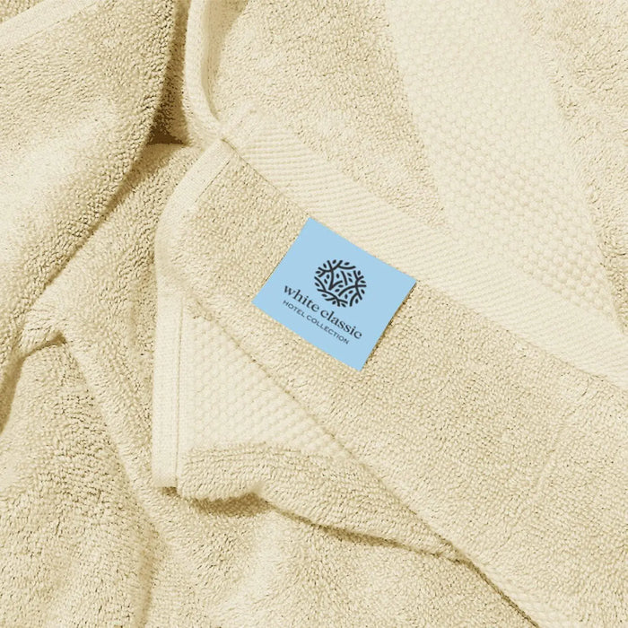 Luxury Soft Beige Bath Sheet Towels 2 Pack Extra Large 35x70 inch 650 GSM Rieworkes