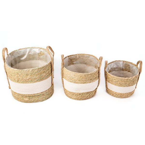 Mambo Jute Plant Pot Set-Gina's Home Linen Ltd