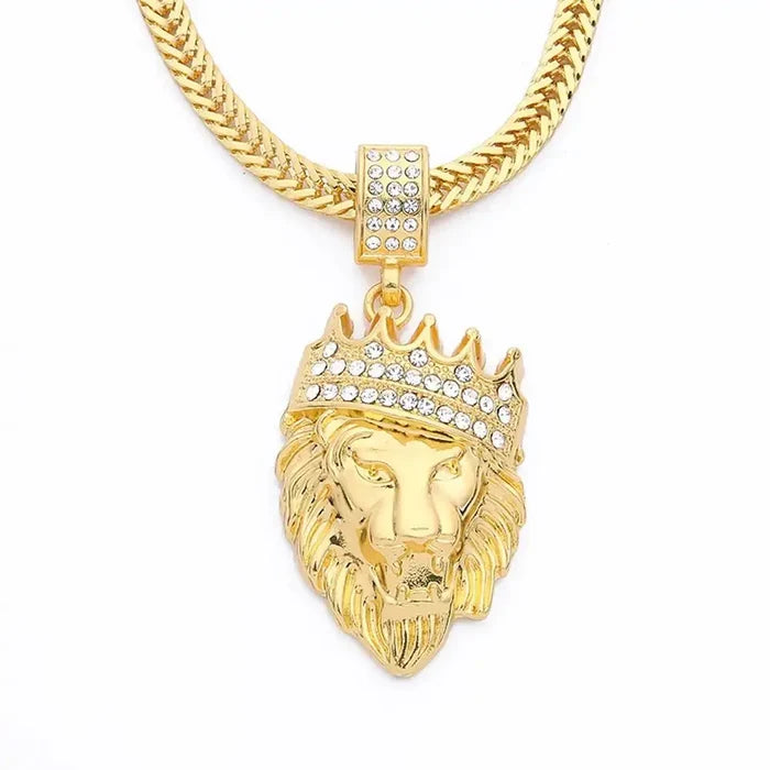 Men Lion Head Necklac Rieworkes