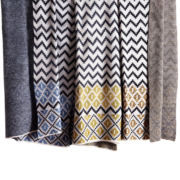 Merino Wool Throw Motif Brown-Gina's Home Linen Ltd
