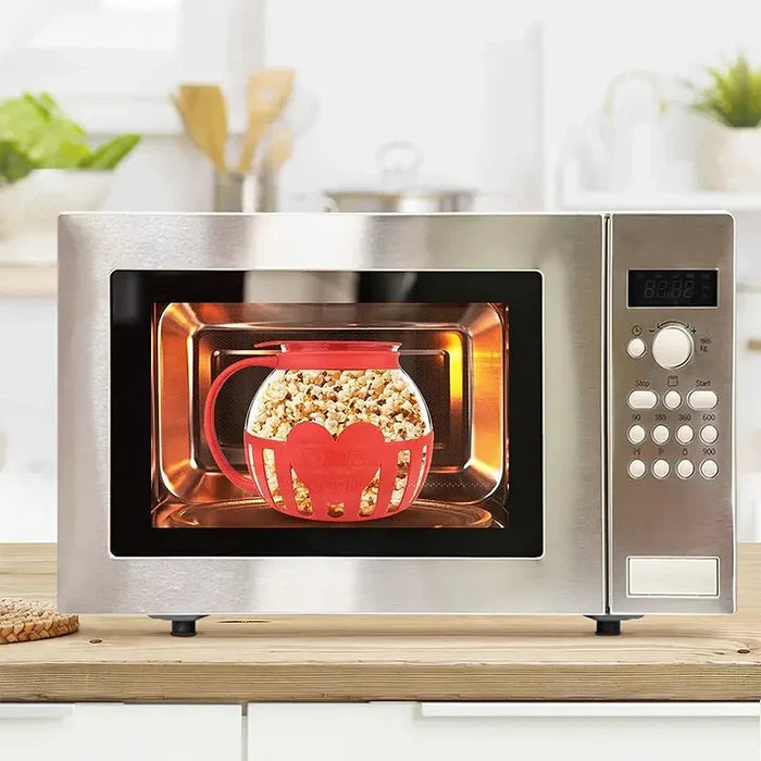 Microwave Glass Popcorn Popper With Silicone Lid Rieworkes