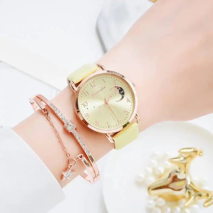 Moon Numbers Bracelet Watches Set Rieworkes