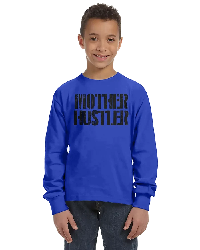 Mother Hustler Unisex Kids Long Sleeve T-Shirt Rieworkes