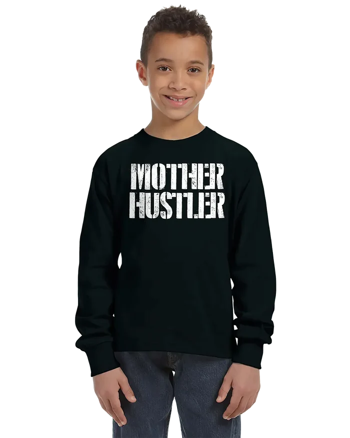 Mother Hustler Unisex Kids Long Sleeve T-Shirt Rieworkes