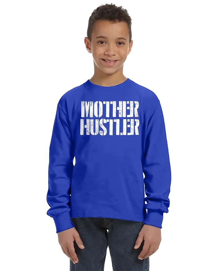 Mother Hustler Unisex Kids Long Sleeve T-Shirt Rieworkes