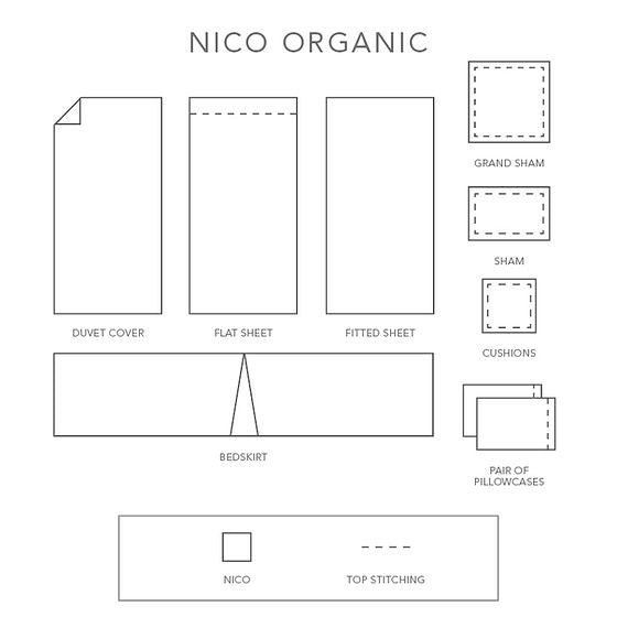 Nico Organic Percale Bedding Collection-Gina's Home Linen Ltd