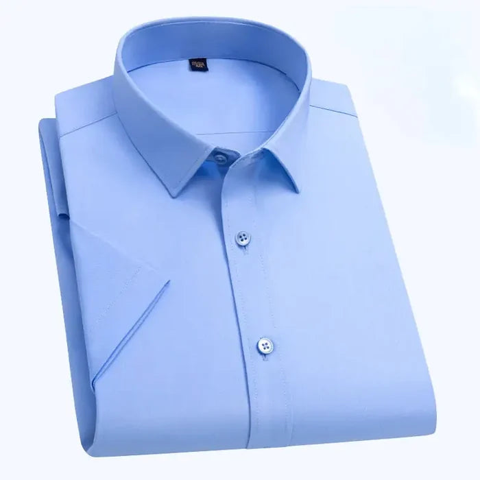 Oil Stain Proof Waterproof Hydrophobic Men Short Sleeve Business White Shirt Rieworkes