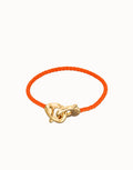 Orange leather bracelet with interlocking carabine