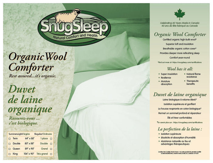 Organic Wool and Organic Cotton Cover Duvet-Gina's Home Linen Ltd
