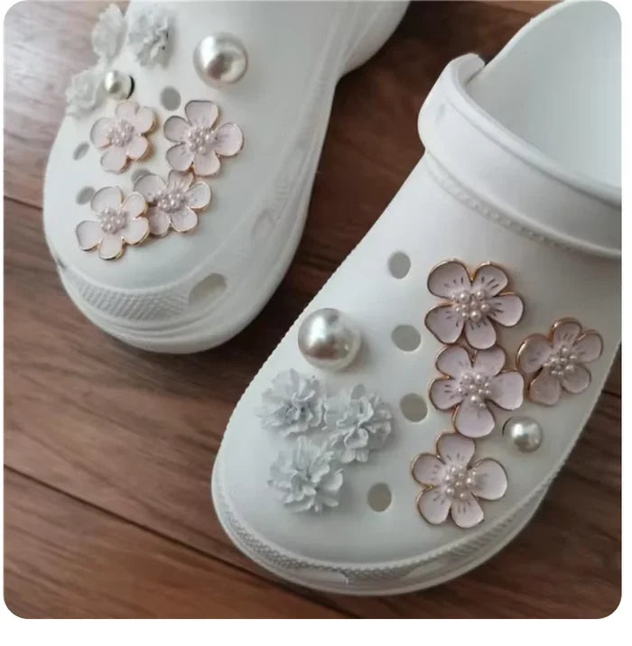 Pearl Chain Shoe Charms for Crocs and Sandals - Elegant DIY Decorations for Women Rieworkes