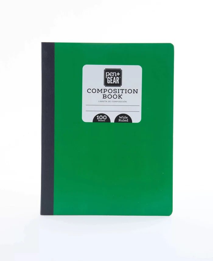 Pen + Gear 100 Sheets Composition Book, Wide Ruled Rieworkes