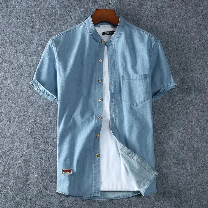 Plus Size Denim Shirt Men Rieworkes