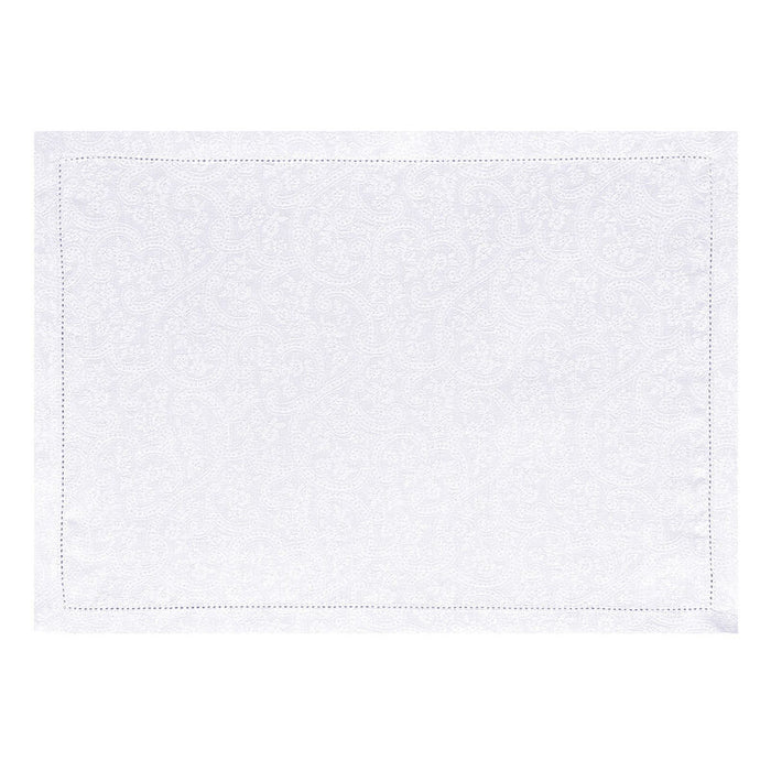WHITE / PLACEMAT FIORI / 20x14"