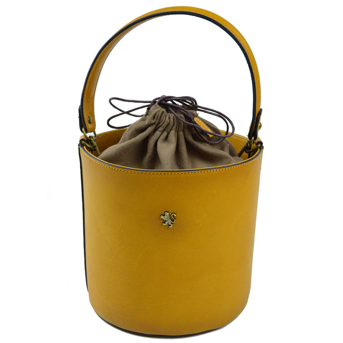 Pratesi Bag Secchiello in genuine Italian leather - Vegetable Tanned Italian Leather Mustard