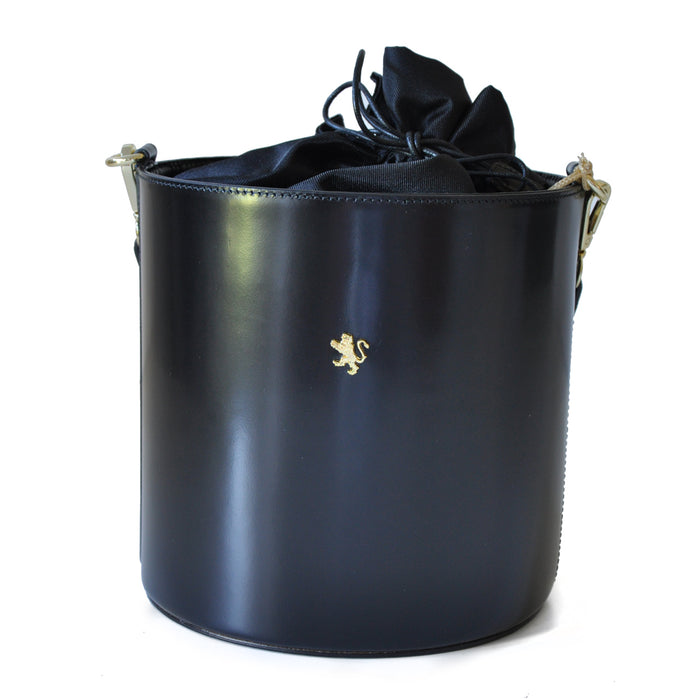 Pratesi Bag Secchiello R335 in genuine Italian leather - Brunelleschi Leather Black