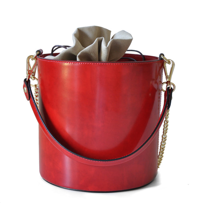 Pratesi Bag Secchiello R335 in genuine Italian leather - Brunelleschi Leather Black