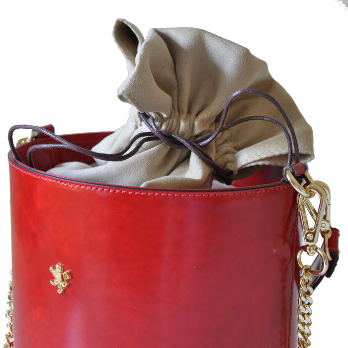 Pratesi Bag Secchiello R335 in genuine Italian leather - Brunelleschi Leather Blue