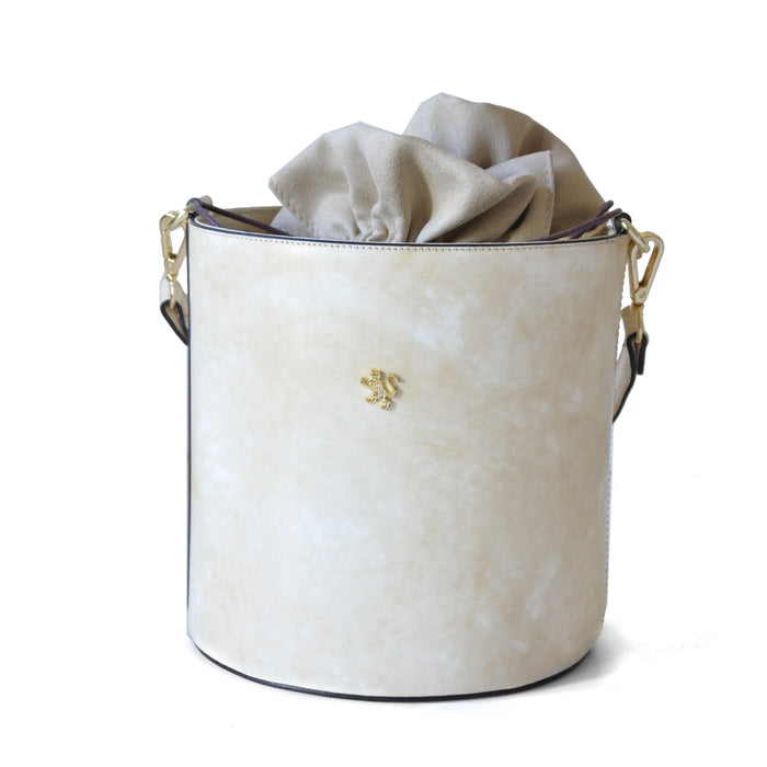 Pratesi Bag Secchiello R335 in genuine Italian leather - Brunelleschi Leather Panna