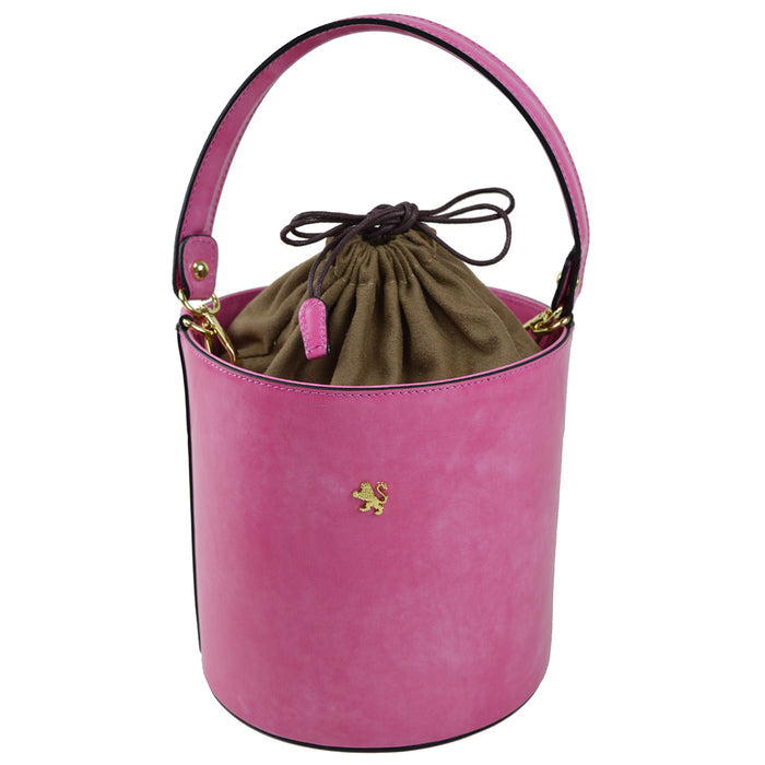 Pratesi Bag Secchiello R335 in genuine Italian leather - Brunelleschi Leather Pink