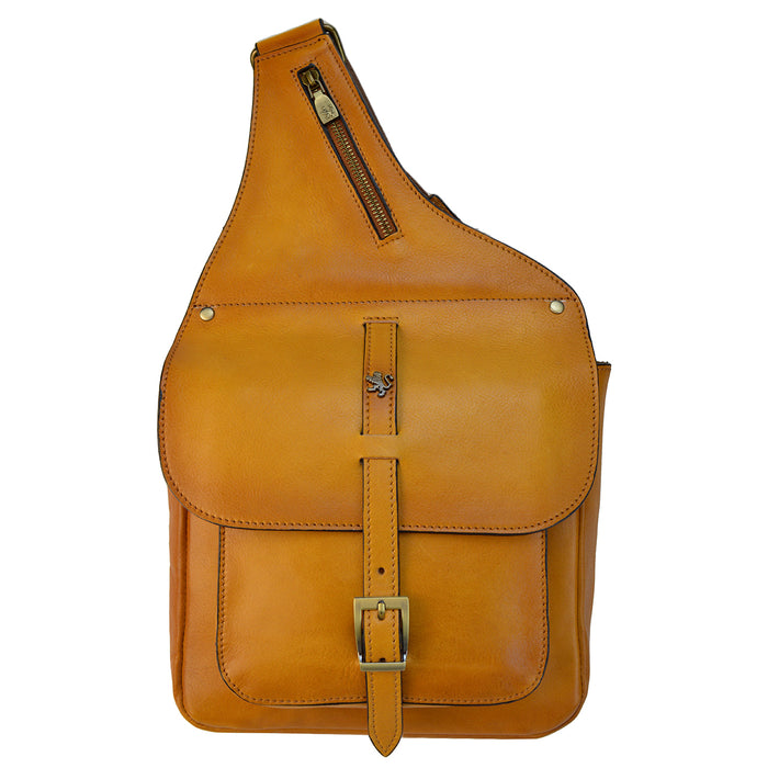 Pratesi Bisaccia Bag in genuine Italian leather - Cognac - SALE!