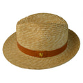 Pratesi Borsal. Cappello Uomo Paglia S204 (59cm) in Natural Straw and Genuine Italian Leather
