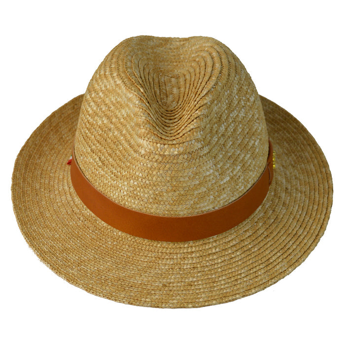 Pratesi Borsal. Cappello Uomo Paglia S204 (59cm) in Natural Straw and Genuine Italian Leather