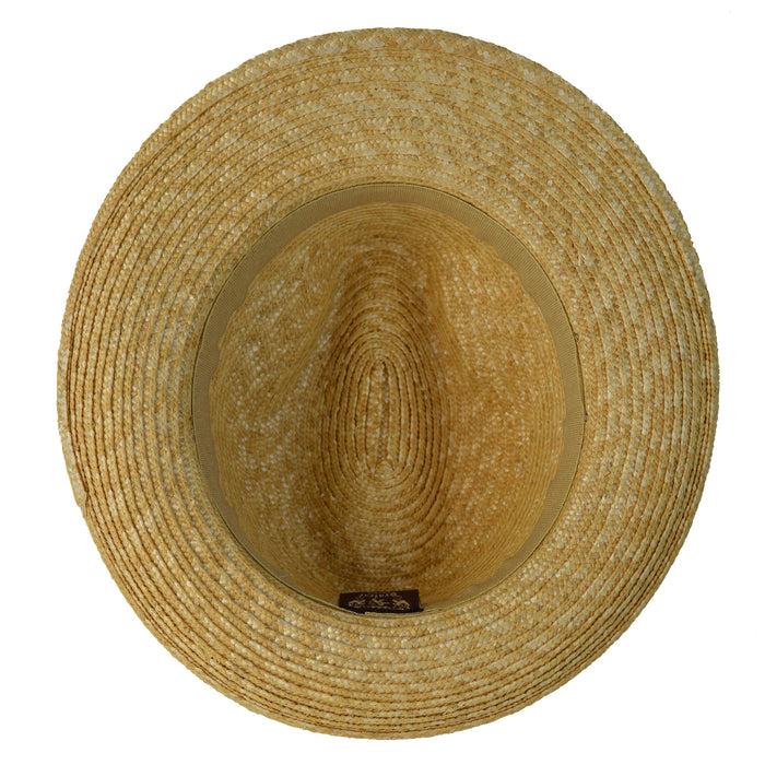 Pratesi Borsal. Cappello Uomo Paglia S204 (59cm) in Natural Straw and Genuine Italian Leather