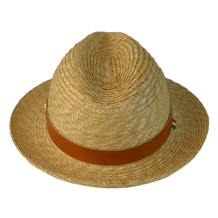 Pratesi Borsal. Cappello Uomo Paglia S204 (59cm) in Natural Straw and Genuine Italian Leather