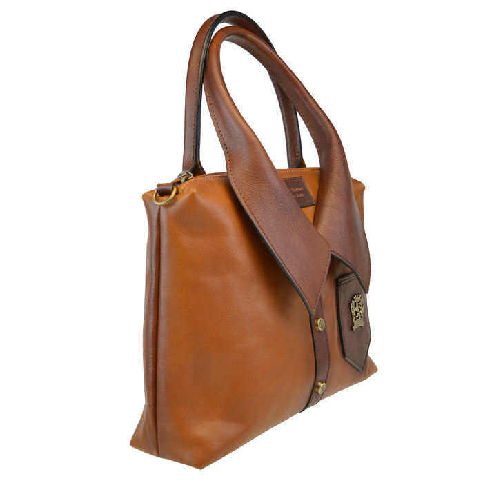 Pratesi Camicia Handbag in Vegetable-Dyed Italian Leather - Cognac