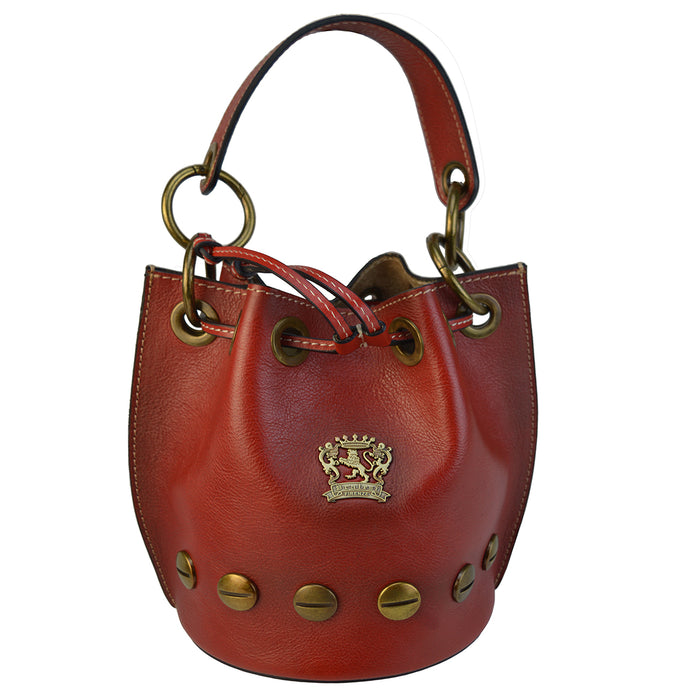 Pratesi Campagnatico backet bag B495 - Vegetable Tanned Italian Leather Cherry