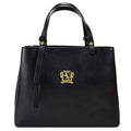 Pratesi Camperiti Ladies Handbag in Genuine Italian Vegetable Dyed Leather - Black