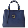 Pratesi Camperiti Ladies Handbag in Genuine Italian Vegetable Dyed Leather - Blue