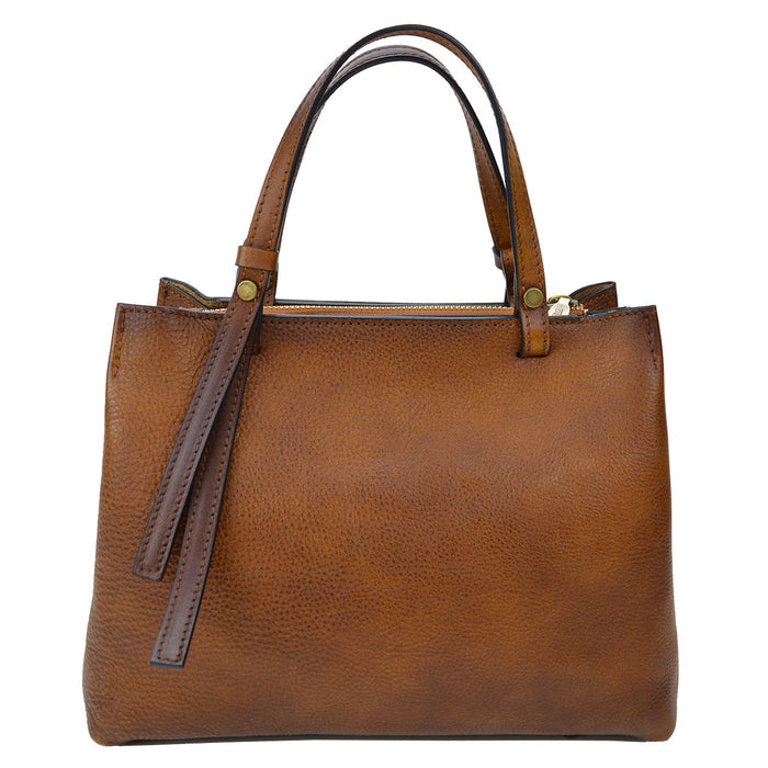 Pratesi Camperiti Ladies Handbag in Genuine Italian Vegetable Dyed Leather - Blue