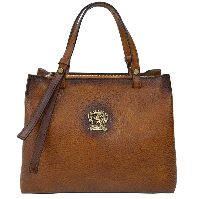 Pratesi Camperiti Ladies Handbag in Genuine Italian Vegetable Dyed Leather - Brown