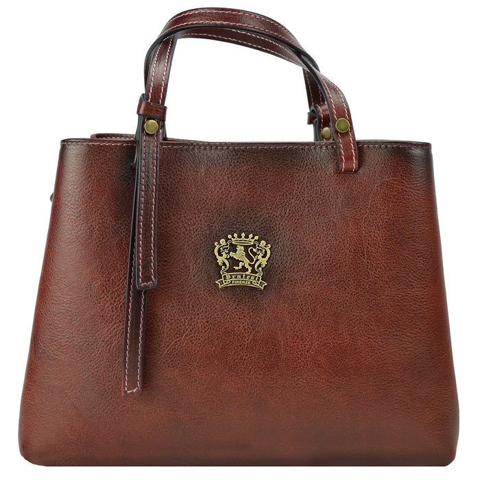 Pratesi Camperiti Ladies Handbag in Genuine Italian Vegetable Dyed Leather - Chianti