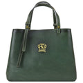 Pratesi Camperiti Ladies Handbag in Genuine Italian Vegetable Dyed Leather - Dark Green