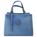 Pratesi Camperiti Ladies Handbag in Genuine Italian Vegetable Dyed Leather - Sky Blue
