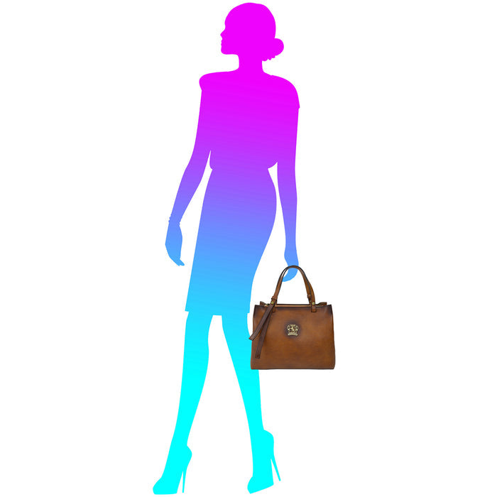 Pratesi Camperiti Ladies Handbag in Genuine Italian Vegetable Dyed Leather - Sky Blue
