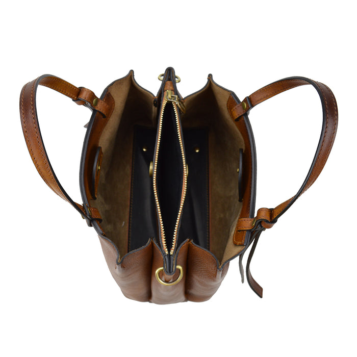 Pratesi Camperiti Ladies Handbag in Genuine Italian Vegetable Dyed Leather