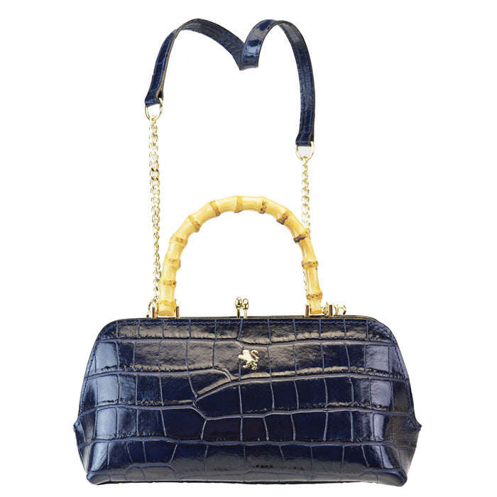 Pratesi Candeli Handbag K565 in genuine leather - Croco-Embossed Black - LQE
