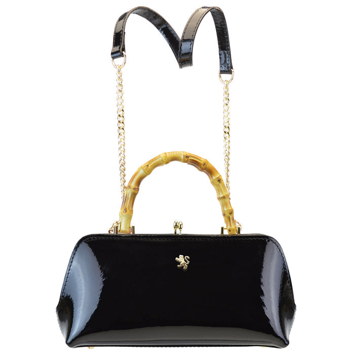 Pratesi Candeli Handbag V565 in patent calfskin - Patent Blach - LQE