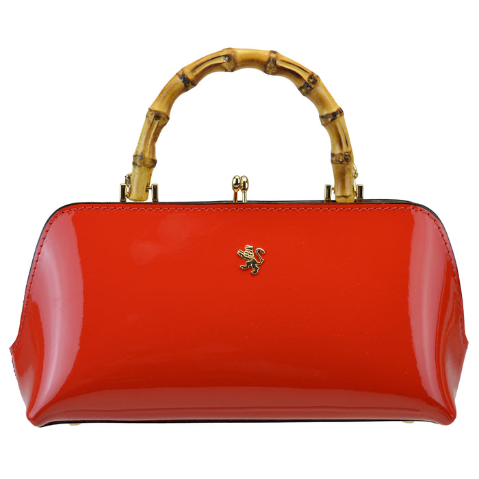 Pratesi Candeli Handbag V565 in patent calfskin - Patent Cherry - LQE