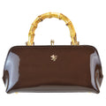 Pratesi Candeli Handbag V565 in patent calfskin - Patent Coffee - LQE