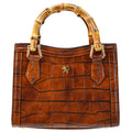 Pratesi Capri Genuine Leather Lady's Bag in croco-embossed Italian leather