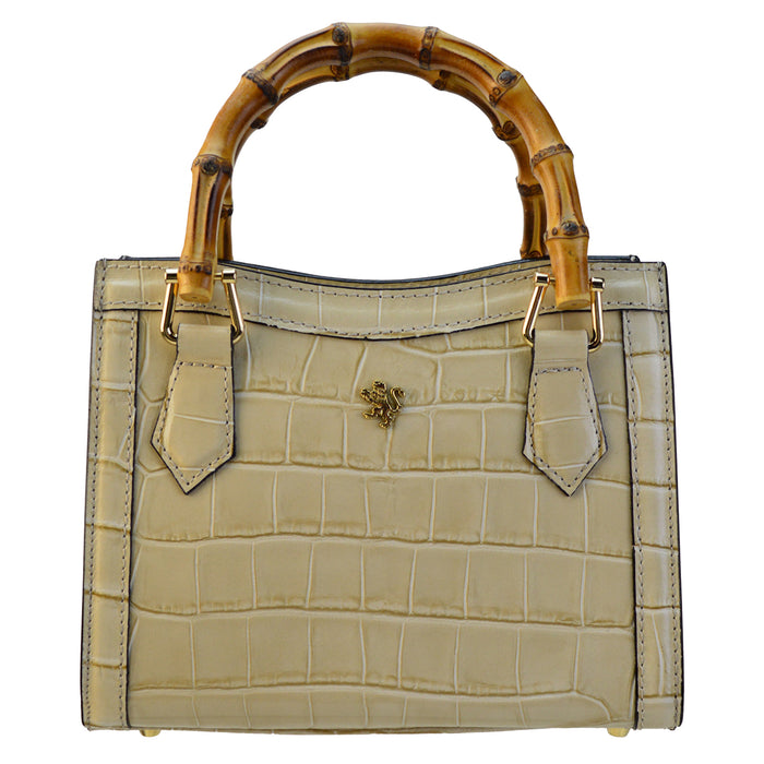 Pratesi Capri Lady's Bag in croco-embossed Italian leather - Green