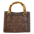 Pratesi Capri Lady's Bag in croco-embossed Italian leather - Grey