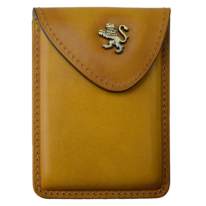 Pratesi Cardholder B061 in genuine leather - Mustard