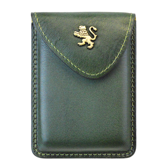 Pratesi Cardholder in Vegetable-Dyed Italian Leather - Dark Green