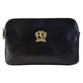 Pratesi Carmignano bag 2 zip 3 comp B195 - Vegetable Tanned Italian Leather Black